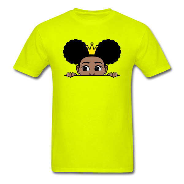 Afro Crown Girl - safety green