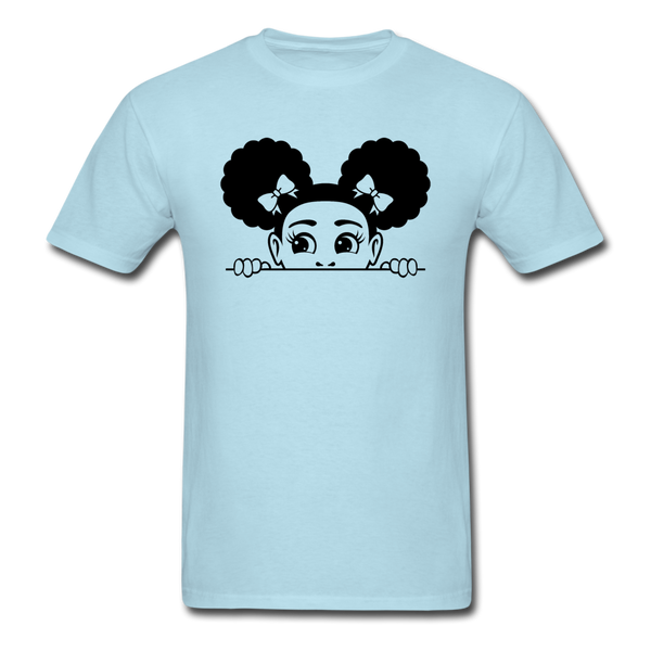 Afro Puffs Girl - powder blue