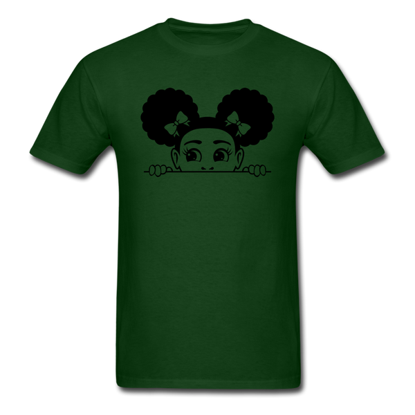Afro Puffs Girl - forest green
