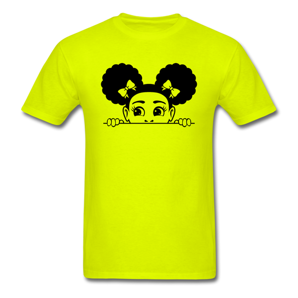 Afro Puffs Girl - safety green