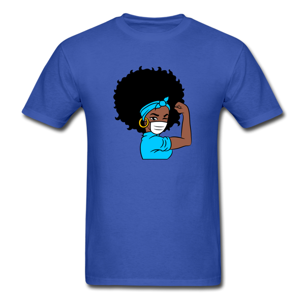Afro Puff Nurse - royal blue