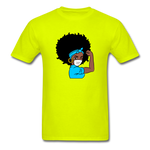 Afro Puff Nurse - safety green