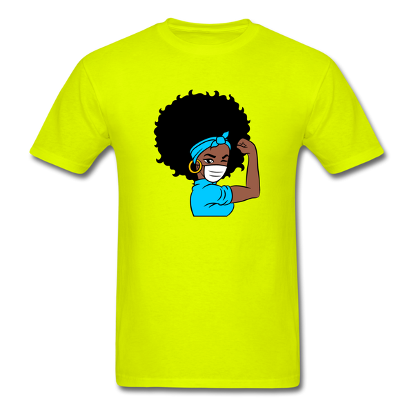Afro Puff Nurse - safety green