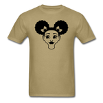 Afro Puff Girl Face - khaki