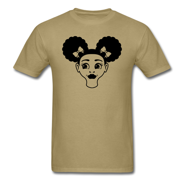 Afro Puff Girl Face - khaki