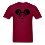 Afro Puff Girl Face - burgundy