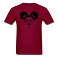 Afro Puff Girl Face - burgundy