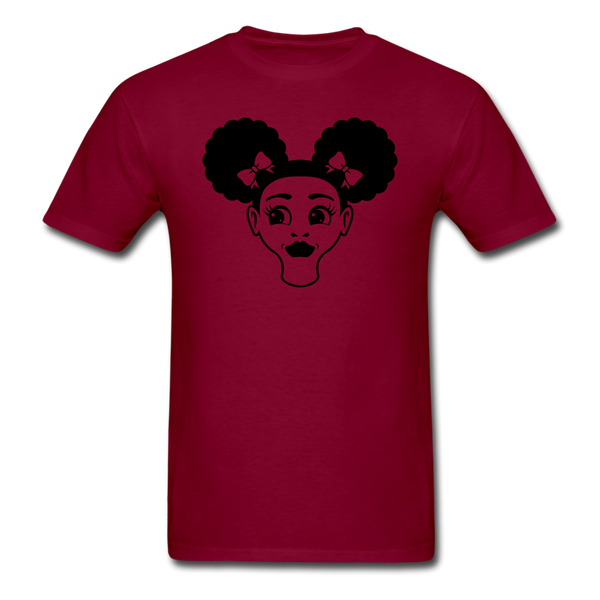Afro Puff Girl Face - burgundy