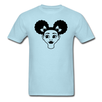 Afro Puff Girl Face - powder blue