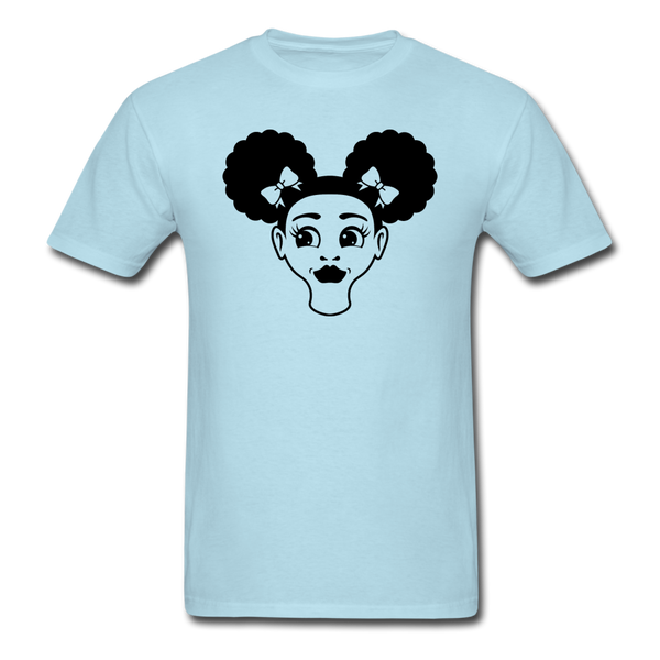 Afro Puff Girl Face - powder blue