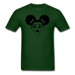 Afro Puff Girl Face - forest green