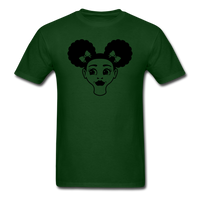 Afro Puff Girl Face - forest green