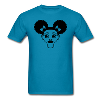 Afro Puff Girl Face - turquoise