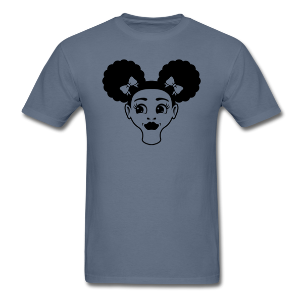 Afro Puff Girl Face - denim