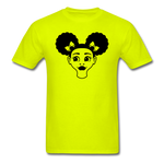 Afro Puff Girl Face - safety green