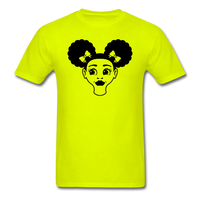 Afro Puff Girl Face - safety green