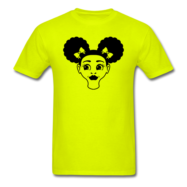 Afro Puff Girl Face - safety green