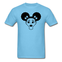 Afro Puff Girl Face - aquatic blue