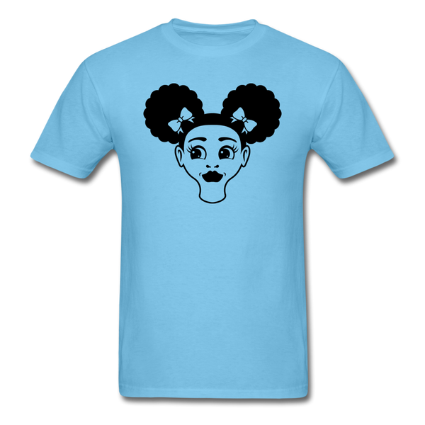 Afro Puff Girl Face - aquatic blue