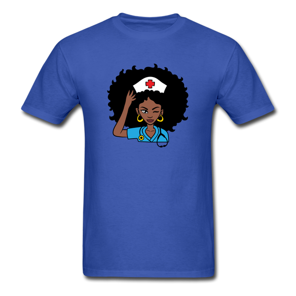 Afro Nurse - royal blue