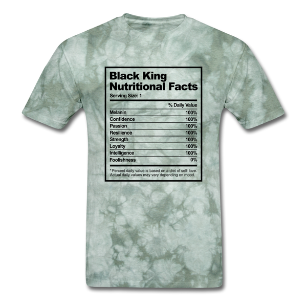 Black King Nutritional Facts - military green tie dye