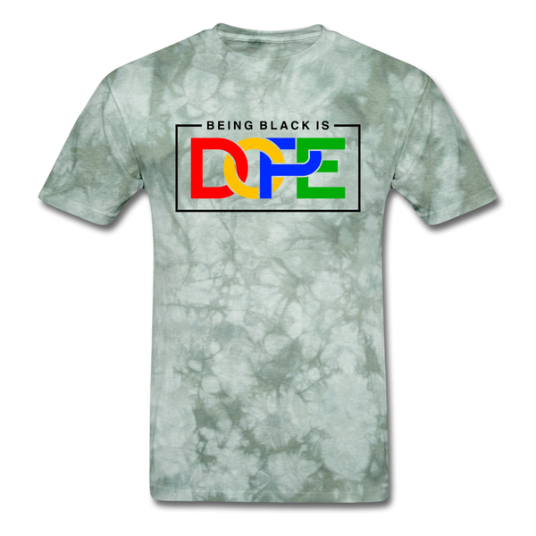 Being Black Is Dope - military green tie dye