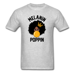 MELANIN POPPIN AFRO GIRL - heather gray