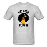 MELANIN POPPIN AFRO GIRL - heather gray