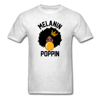 MELANIN POPPIN AFRO GIRL - light heather gray