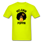 MELANIN POPPIN AFRO GIRL - safety green
