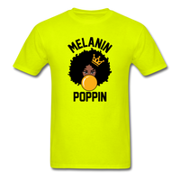 MELANIN POPPIN AFRO GIRL - safety green