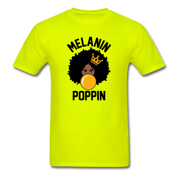 MELANIN POPPIN AFRO GIRL - safety green