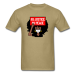 NO JUSTICE NO PEACE AFRO WOMAN - khaki