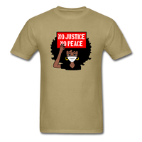 NO JUSTICE NO PEACE AFRO WOMAN - khaki