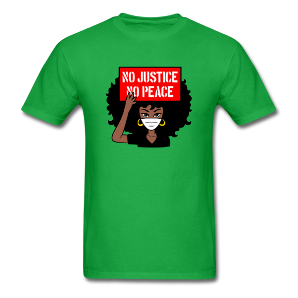NO JUSTICE NO PEACE AFRO WOMAN - bright green
