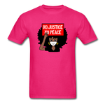 NO JUSTICE NO PEACE AFRO WOMAN - fuchsia