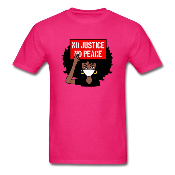 NO JUSTICE NO PEACE AFRO WOMAN - fuchsia