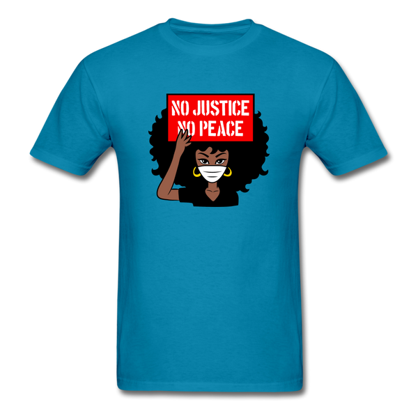 NO JUSTICE NO PEACE AFRO WOMAN - turquoise