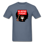 NO JUSTICE NO PEACE AFRO WOMAN - denim