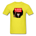 NO JUSTICE NO PEACE AFRO WOMAN - yellow