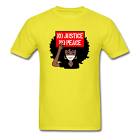 NO JUSTICE NO PEACE AFRO WOMAN - yellow
