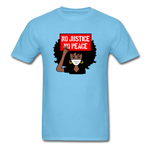 NO JUSTICE NO PEACE AFRO WOMAN - aquatic blue