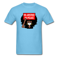 NO JUSTICE NO PEACE AFRO WOMAN - aquatic blue