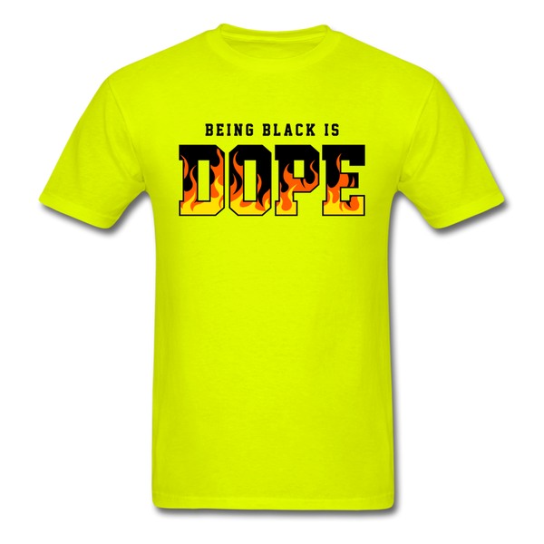 Being Black Is Dope Flame - safety green