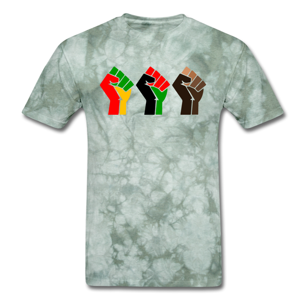 Black Power Fist - military green tie dye