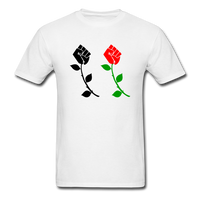 Black Power Fist Rose - white