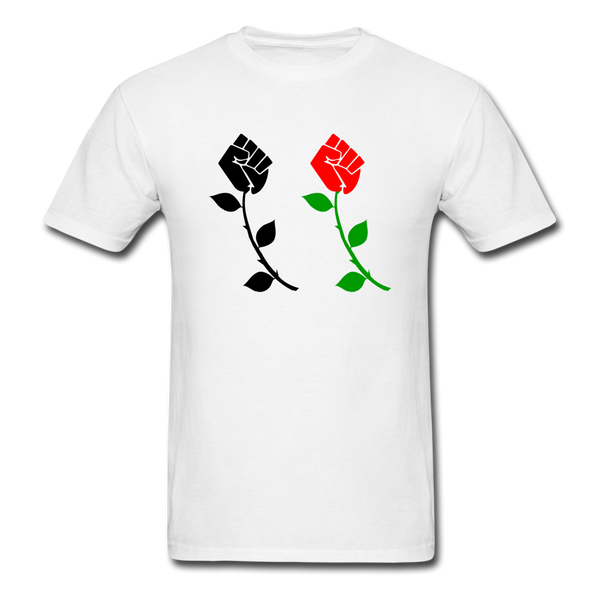 Black Power Fist Rose - white