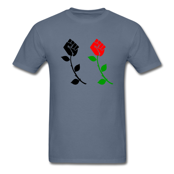 Black Power Fist Rose - denim