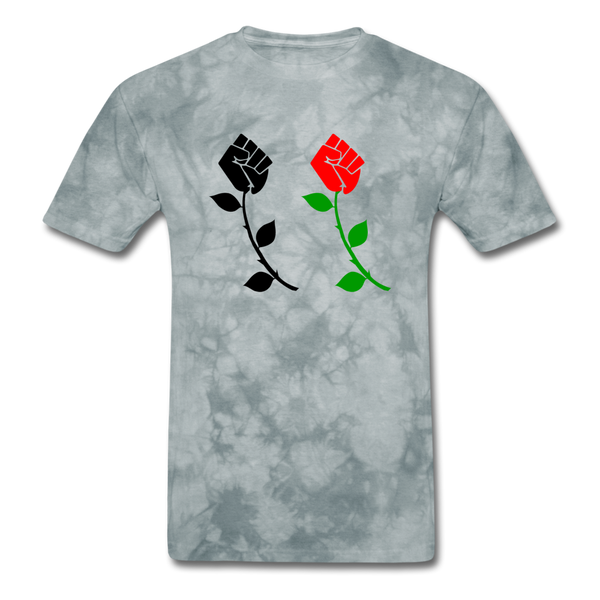 Black Power Fist Rose - grey tie dye