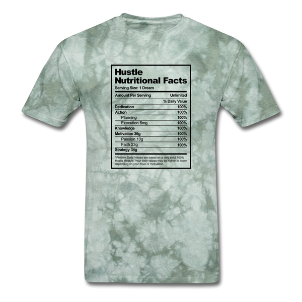 Nutritional Facts - military green tie dye
